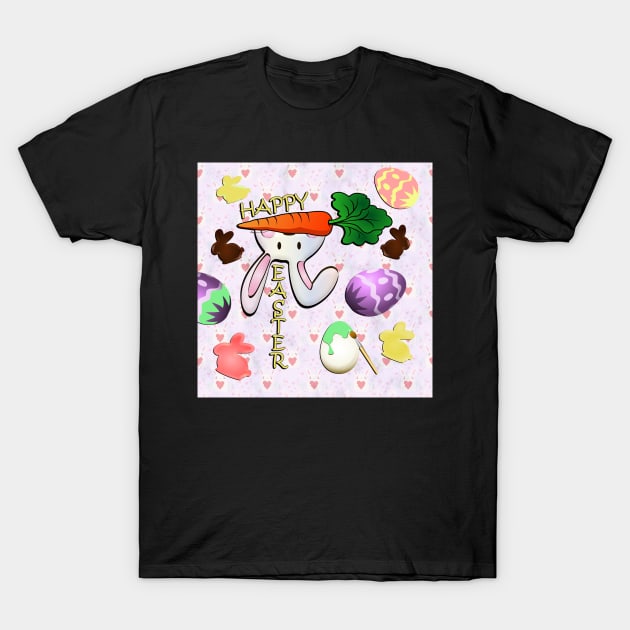 Happy Easter Bunny Cute Spring Eggs Easter T-Shirt by tamdevo1